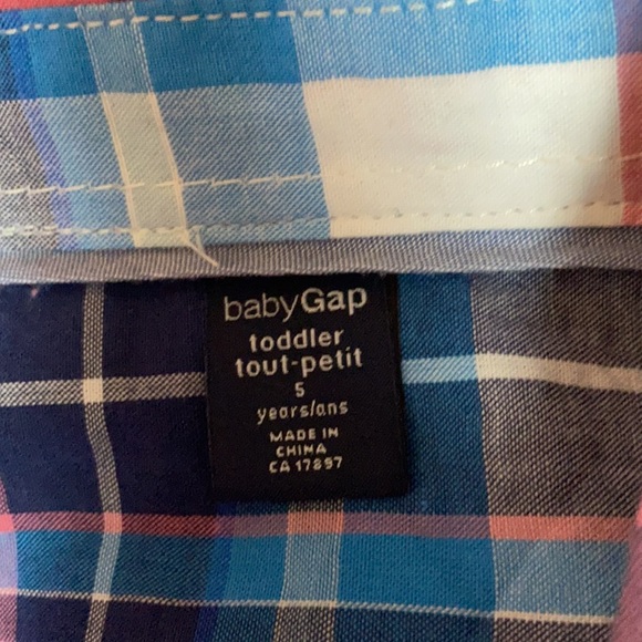 BabyGap toddler size 5 plaid blue/pink shirt - Picture 4 of 6